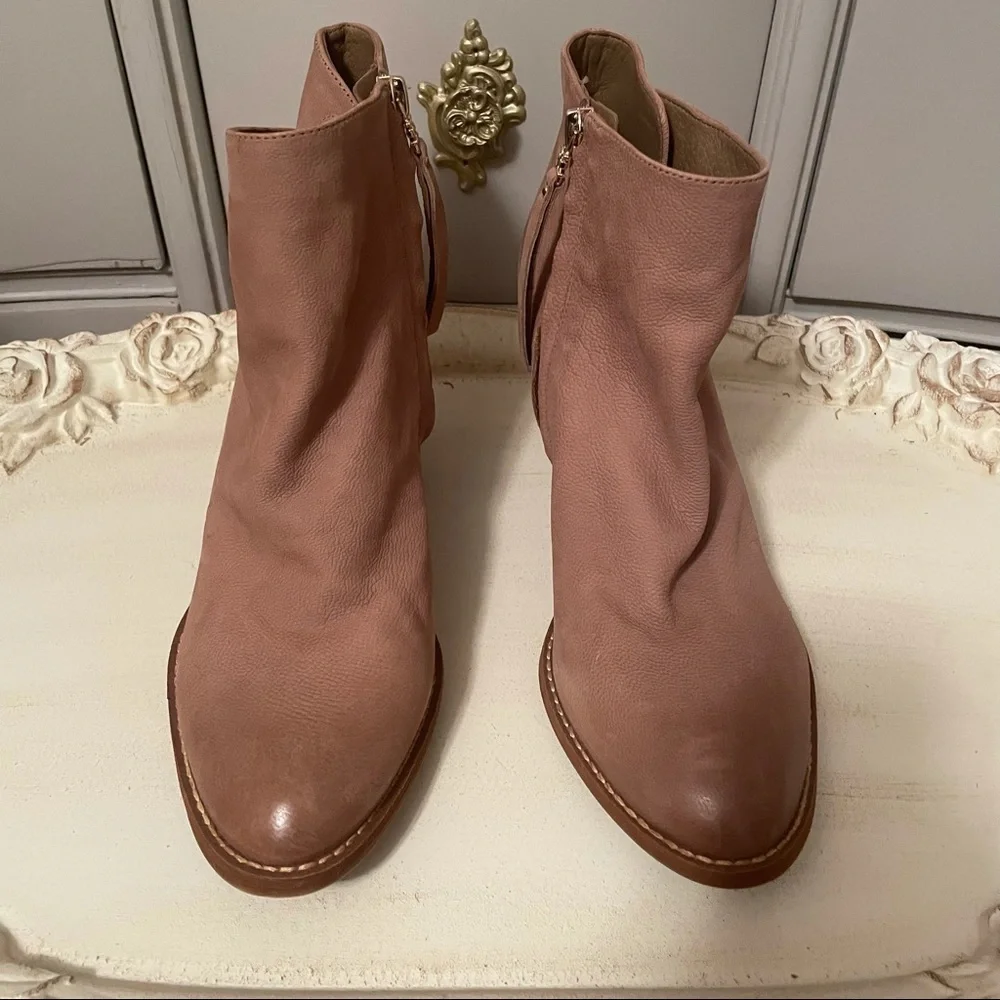 SAM EDELMAN Mariella Tan Leather ankle booties size 10 NEW